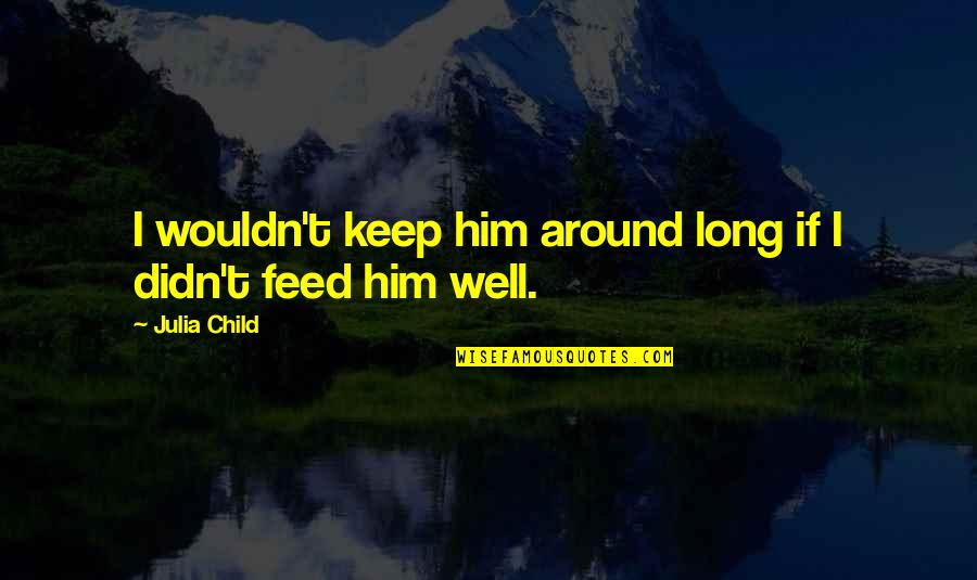 Shuts Creek Quotes By Julia Child: I wouldn't keep him around long if I