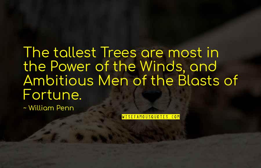 Shutstok Quotes By William Penn: The tallest Trees are most in the Power