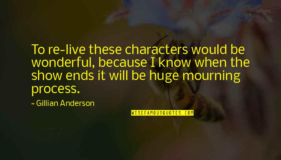 Shutting Doors In An Office Quotes By Gillian Anderson: To re-live these characters would be wonderful, because