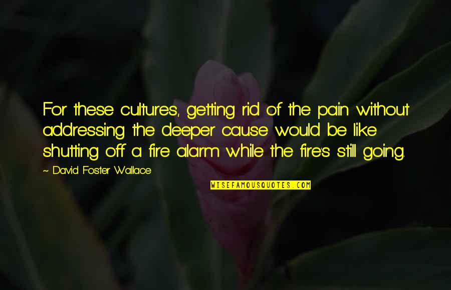 Shutting Quotes By David Foster Wallace: For these cultures, getting rid of the pain