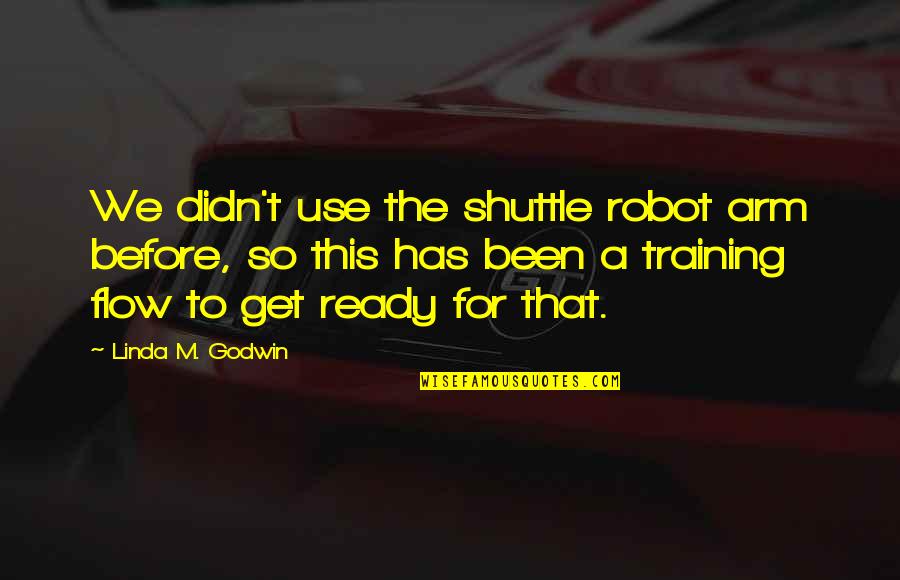 Shuttle Quotes By Linda M. Godwin: We didn't use the shuttle robot arm before,