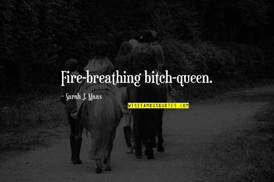 Shuyin Battle Quotes By Sarah J. Maas: Fire-breathing bitch-queen.