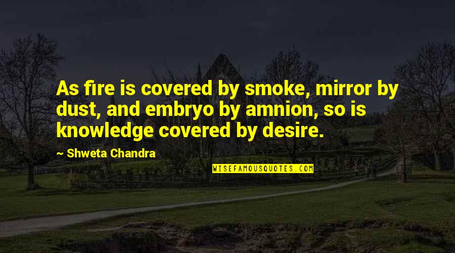 Shweta Quotes By Shweta Chandra: As fire is covered by smoke, mirror by