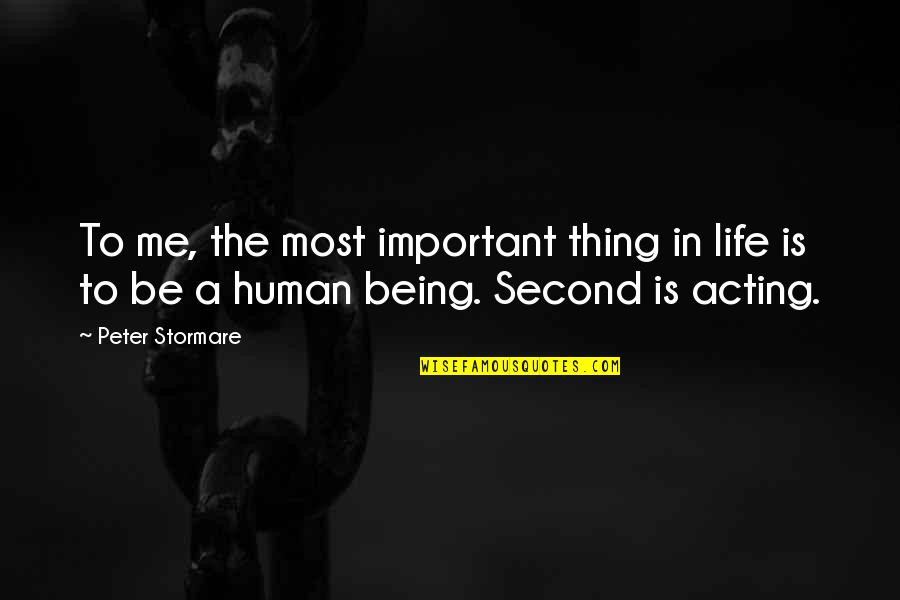 Shyed Or Shied Quotes By Peter Stormare: To me, the most important thing in life