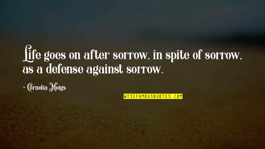 Shylene Fana Quotes By Cornelia Meigs: Life goes on after sorrow, in spite of