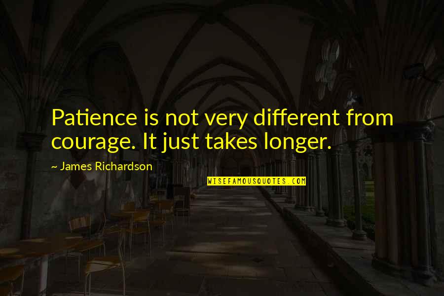 Shyness Urdu Quotes By James Richardson: Patience is not very different from courage. It