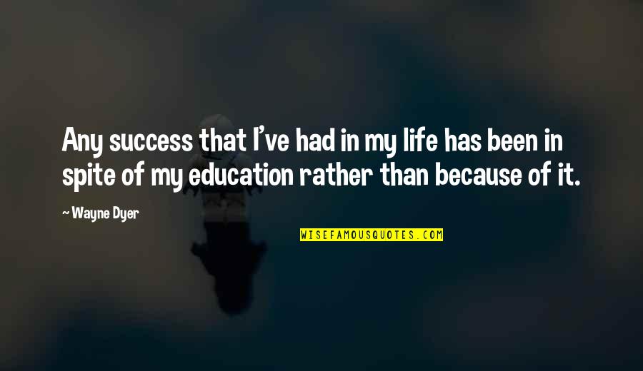 Sia Breathe Me Quotes By Wayne Dyer: Any success that I've had in my life