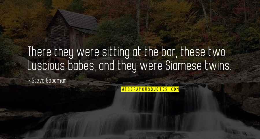 Siamese Quotes By Steve Goodman: There they were sitting at the bar, these