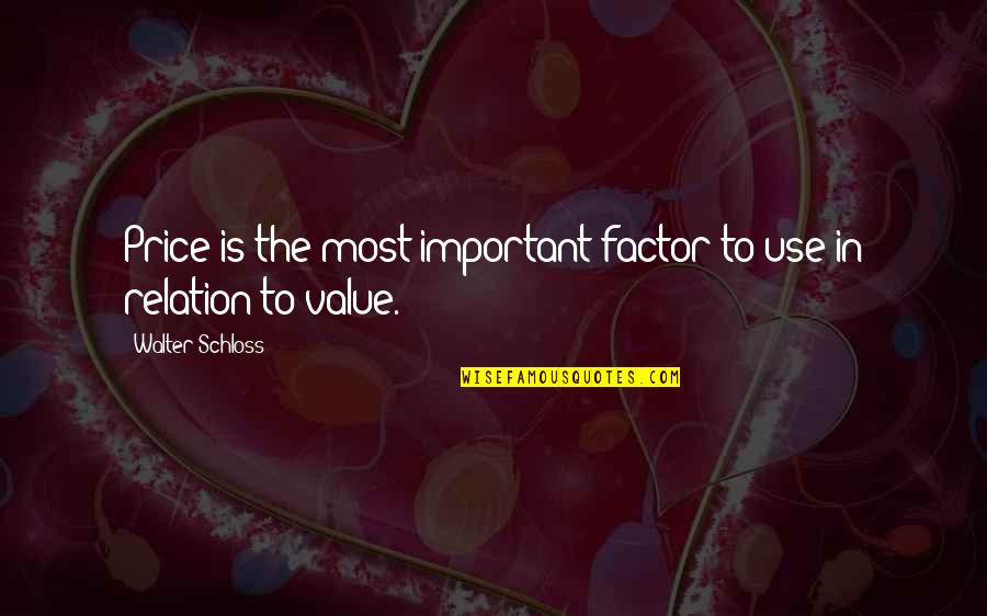 Siater Ubl Quotes By Walter Schloss: Price is the most important factor to use Siater Ubl Quotes By Walter Schloss: Price is the most important factor to use