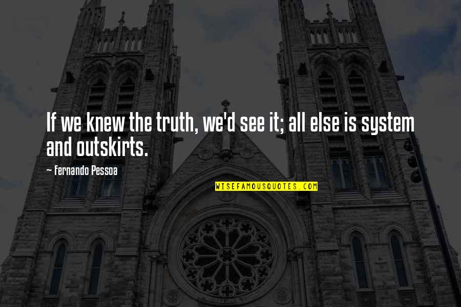 Siaubo Quotes By Fernando Pessoa: If we knew the truth, we'd see it;