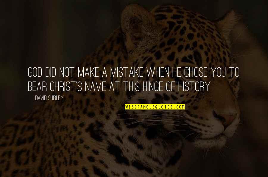 Sibilliniweb Quotes By David Shibley: God did not make a mistake when He