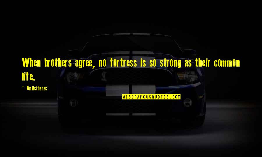 Sibling Brother Quotes By Antisthenes: When brothers agree, no fortress is so strong