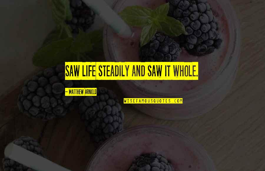 Sic After Quotes By Matthew Arnold: Saw life steadily and saw it whole. Sic After Quotes By Matthew Arnold: Saw life steadily and saw it whole.