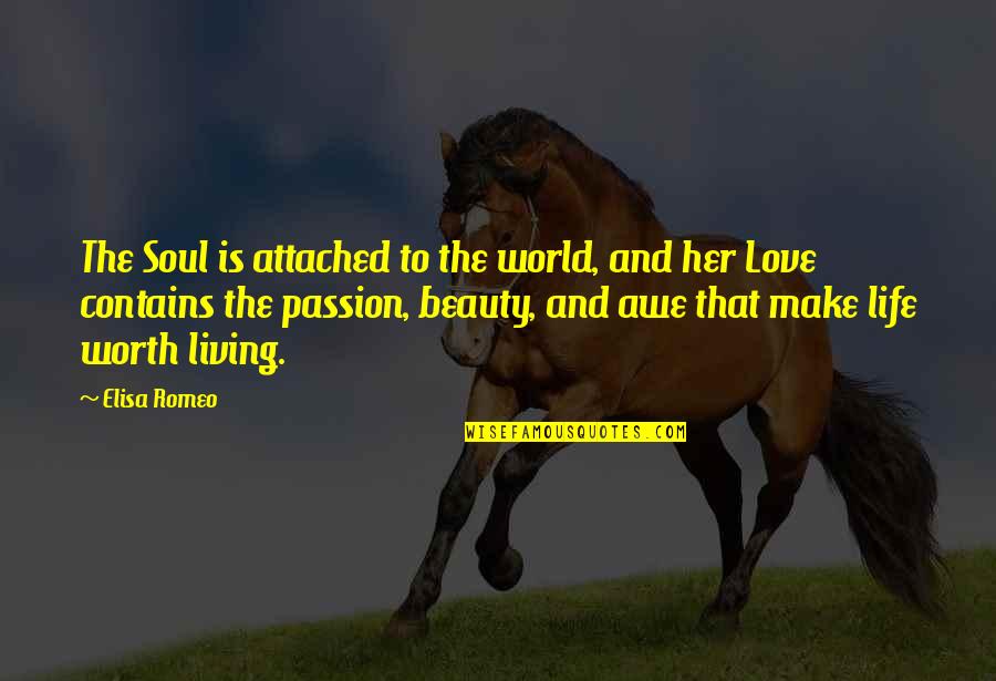 Sichtarova Quotes By Elisa Romeo: The Soul is attached to the world, and