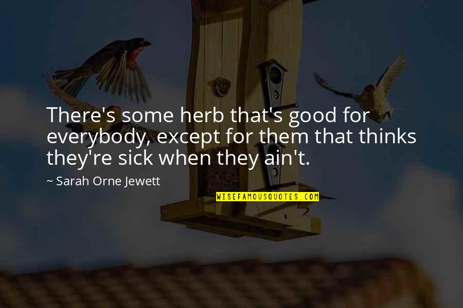 Sick And Healing Quotes By Sarah Orne Jewett: There's some herb that's good for everybody, except