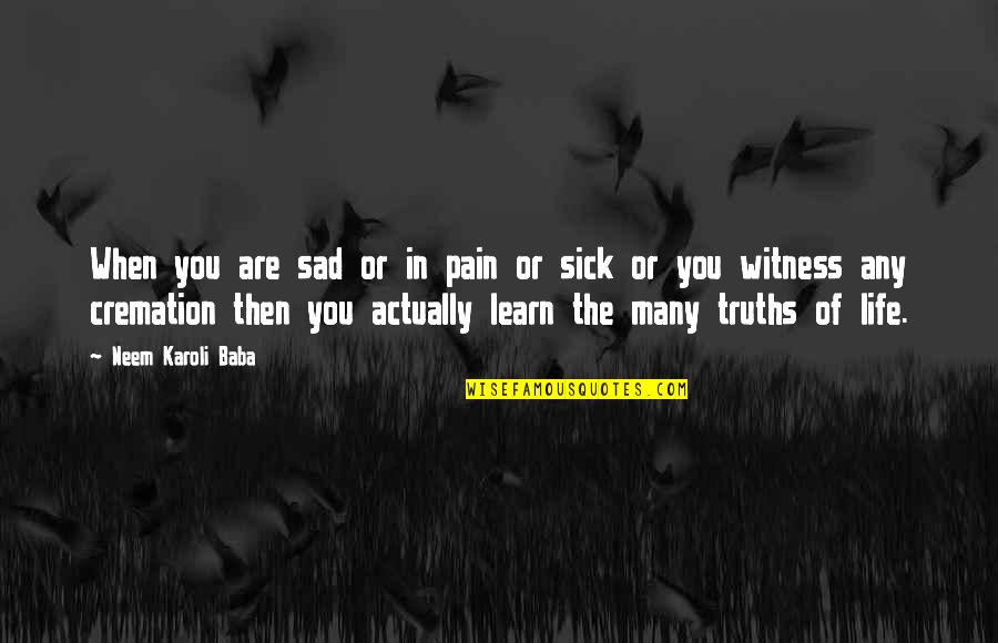 Sick Of You Quotes By Neem Karoli Baba: When you are sad or in pain or