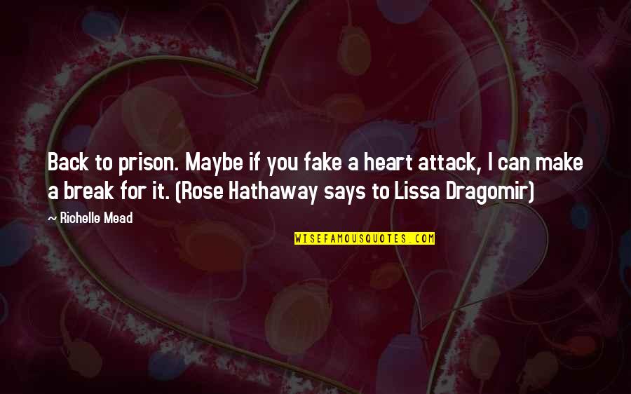 Sickos Meme Quotes By Richelle Mead: Back to prison. Maybe if you fake a Sickos Meme Quotes By Richelle Mead: Back to prison. Maybe if you fake a