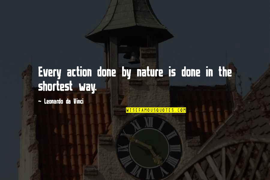 Sid Fleischman Quotes By Leonardo Da Vinci: Every action done by nature is done in