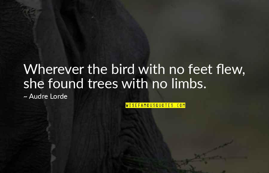 Sidani Harrison Quotes By Audre Lorde: Wherever the bird with no feet flew, she