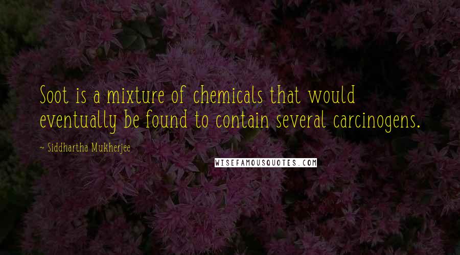 Siddhartha Mukherjee quotes: Soot is a mixture of chemicals that would eventually be found to contain several carcinogens.