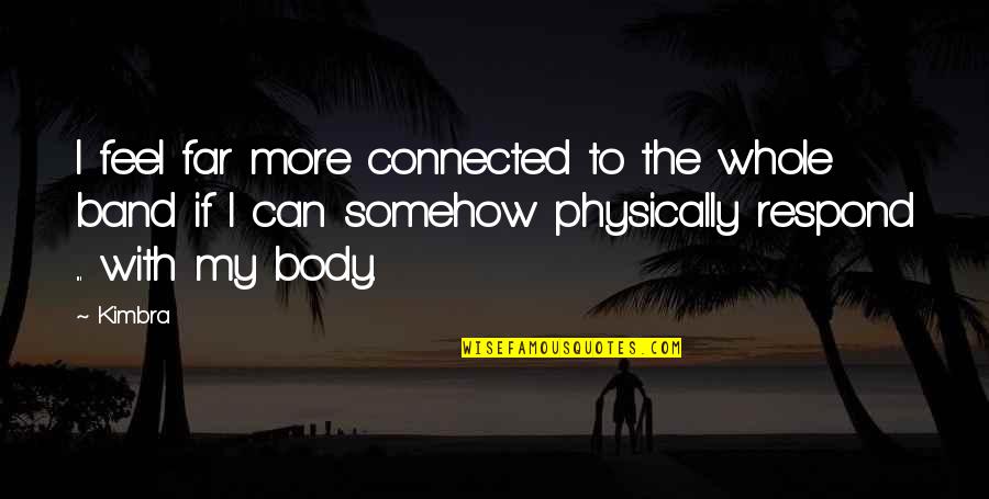 Siddhis Buddhism Quotes By Kimbra: I feel far more connected to the whole Siddhis Buddhism Quotes By Kimbra: I feel far more connected to the whole