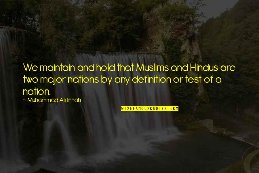 Siddhis Yoga Quotes By Muhammad Ali Jinnah: We maintain and hold that Muslims and Hindus