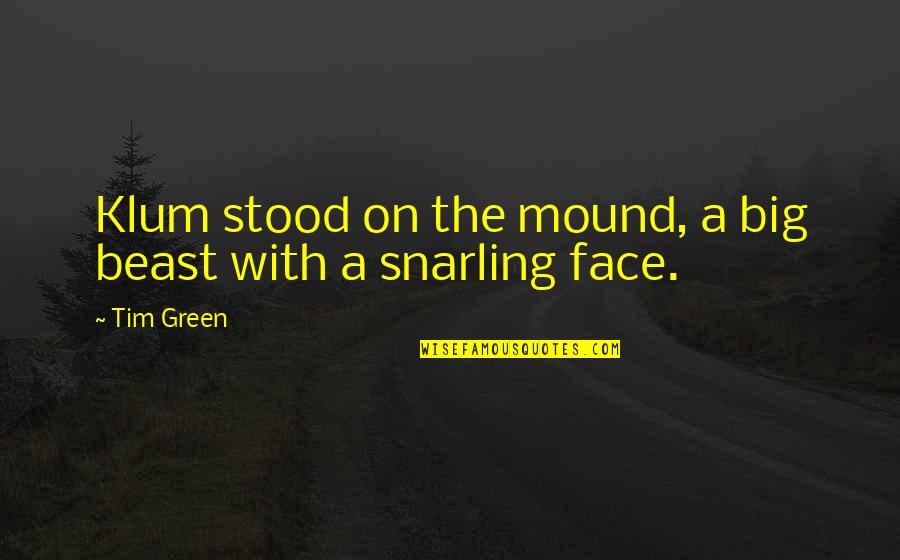 Siddons Real Estate Quotes By Tim Green: Klum stood on the mound, a big beast