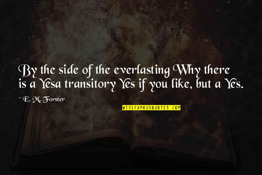 Side By Sides Quotes By E. M. Forster: By the side of the everlasting Why there