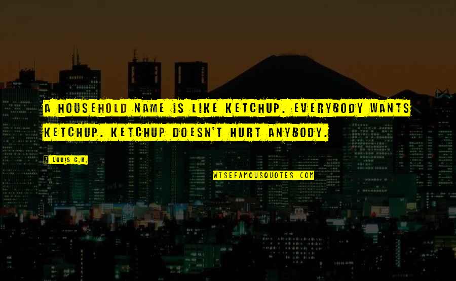 Side Girl Quotes By Louis C.K.: A household name is like ketchup. Everybody wants