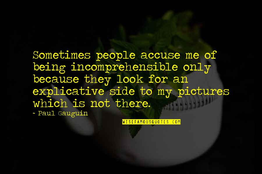 Side Look Quotes By Paul Gauguin: Sometimes people accuse me of being incomprehensible only