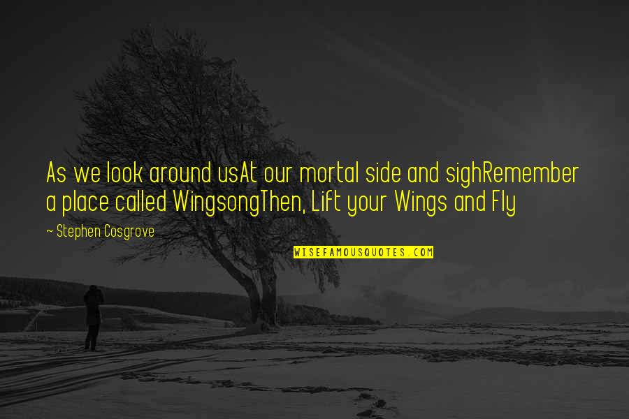 Side Look Quotes By Stephen Cosgrove: As we look around usAt our mortal side