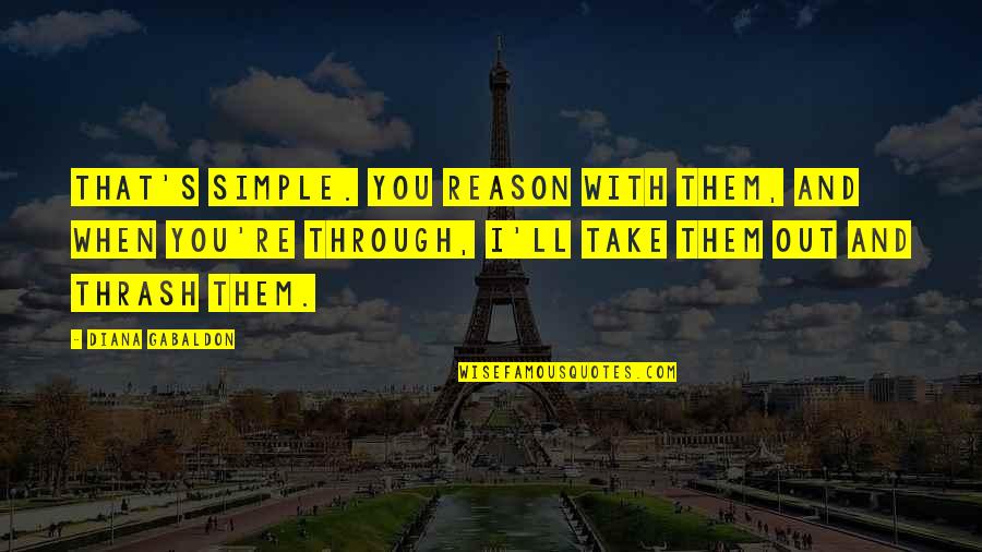 Side Of Caution Quote Quotes By Diana Gabaldon: That's simple. You reason with them, and when Side Of Caution Quote Quotes By Diana Gabaldon: That's simple. You reason with them, and when