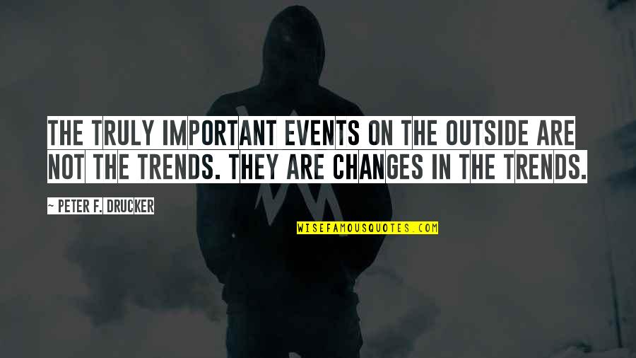 Side Pieces Quotes By Peter F. Drucker: The truly important events on the outside are Side Pieces Quotes By Peter F. Drucker: The truly important events on the outside are