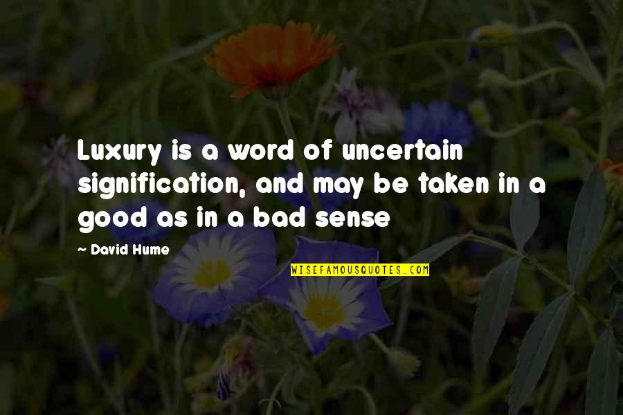 Sidecars For Honda Quotes By David Hume: Luxury is a word of uncertain signification, and