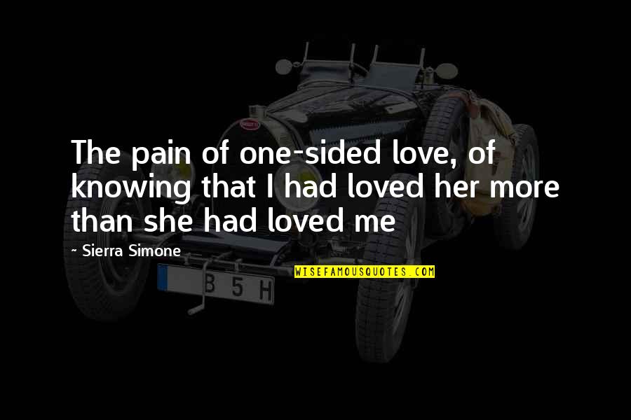Sided Quotes By Sierra Simone: The pain of one-sided love, of knowing that Sided Quotes By Sierra Simone: The pain of one-sided love, of knowing that