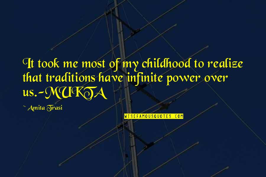 Sidenav Quotes By Amita Trasi: It took me most of my childhood to Sidenav Quotes By Amita Trasi: It took me most of my childhood to