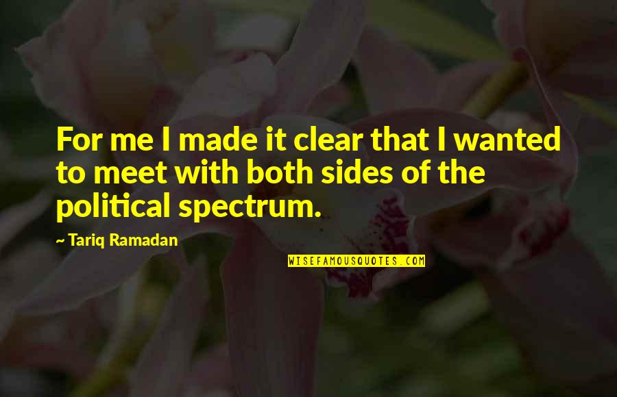 Sides Quotes By Tariq Ramadan: For me I made it clear that I