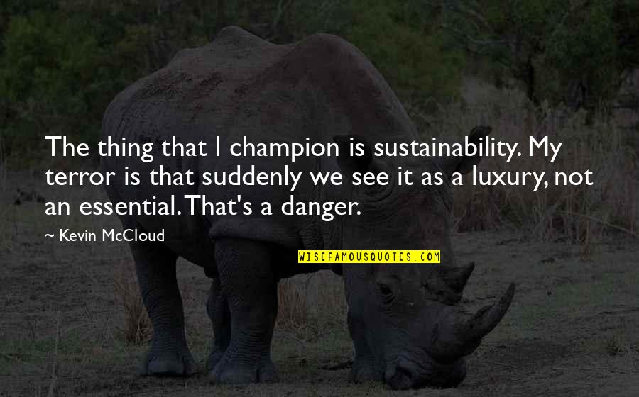Sidgwick Quotes By Kevin McCloud: The thing that I champion is sustainability. My