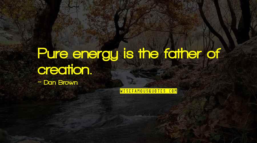 Sidheshwor Quotes By Dan Brown: Pure energy is the father of creation.