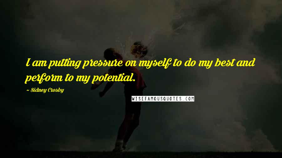 Sidney Crosby quotes: I am putting pressure on myself to do my best and perform to my potential.