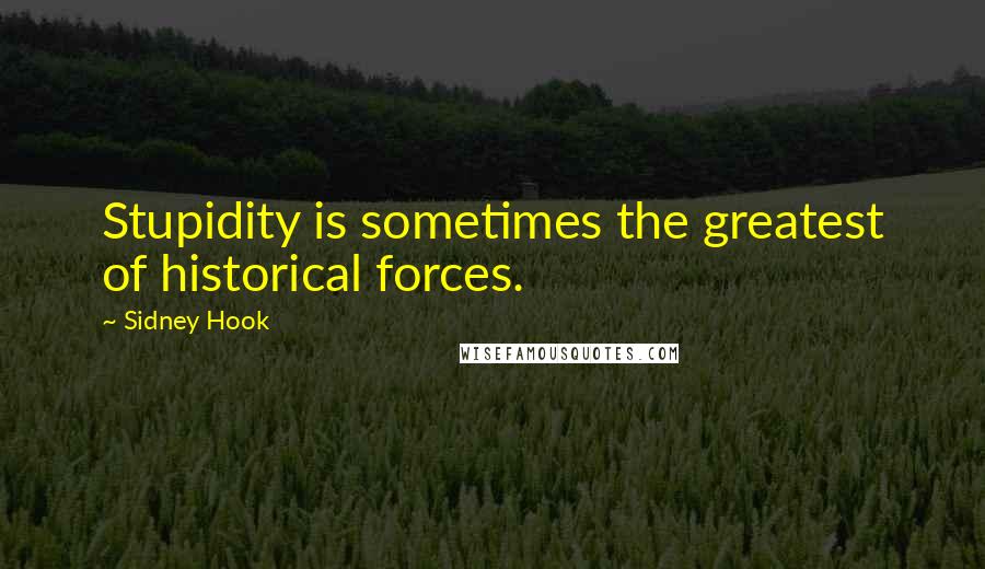 Sidney Hook quotes: Stupidity is sometimes the greatest of historical forces.