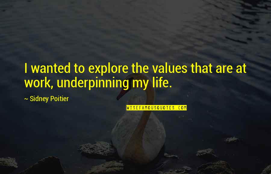 Sidney Poitier Quotes By Sidney Poitier: I wanted to explore the values that are