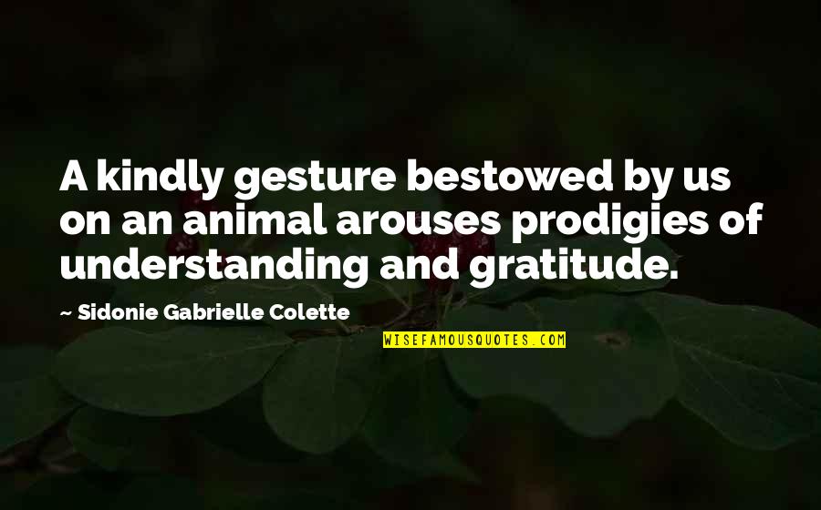 Sidonie Gabrielle Quotes By Sidonie Gabrielle Colette: A kindly gesture bestowed by us on an