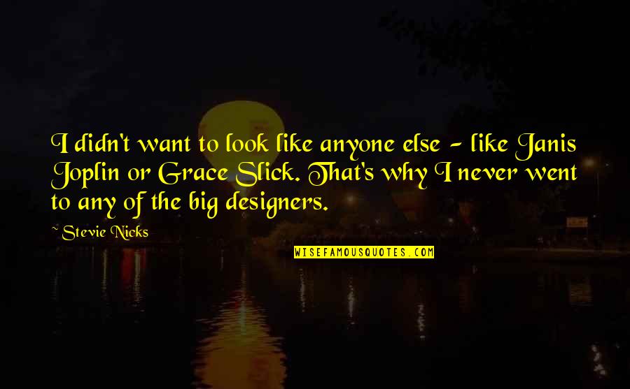 Sidonie Von Quotes By Stevie Nicks: I didn't want to look like anyone else
