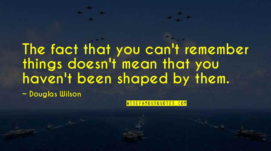 Sidra Jafri Quotes By Douglas Wilson: The fact that you can't remember things doesn't Sidra Jafri Quotes By Douglas Wilson: The fact that you can't remember things doesn't