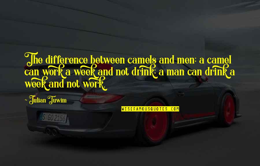 Siebersma Jan Quotes By Julian Tuwim: The difference between camels and men; a camel Siebersma Jan Quotes By Julian Tuwim: The difference between camels and men; a camel