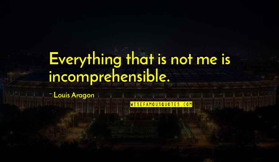 Siedziec Quotes By Louis Aragon: Everything that is not me is incomprehensible.