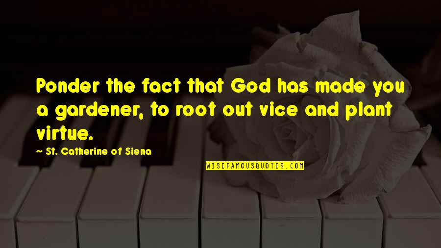 Siena Quotes By St. Catherine Of Siena: Ponder the fact that God has made you