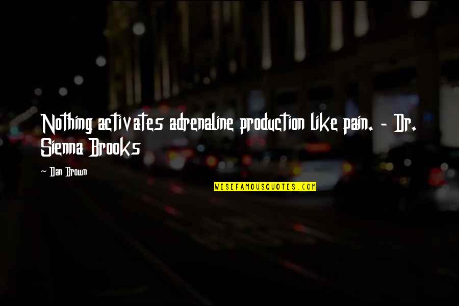 Sienna Brooks Quotes By Dan Brown: Nothing activates adrenaline production like pain. - Dr.