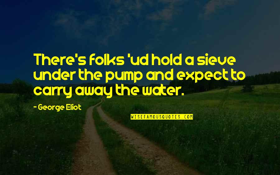 Sieve Quotes By George Eliot: There's folks 'ud hold a sieve under the